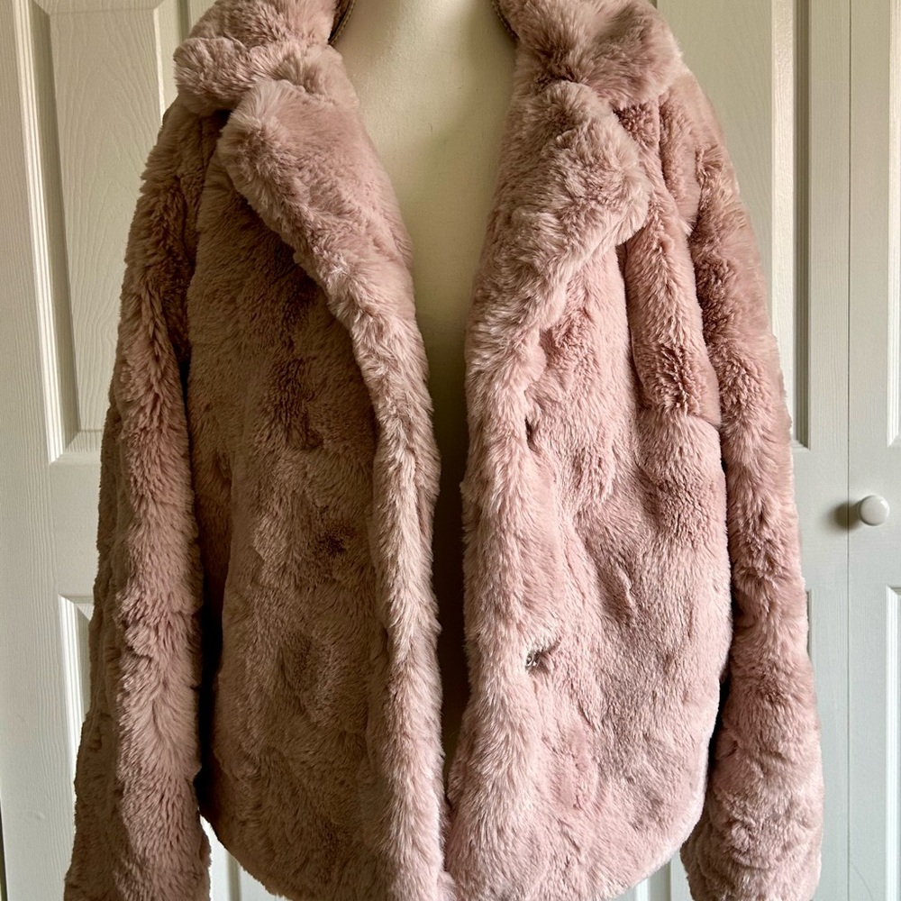 Luxurious Pink Faux Fur Jacket